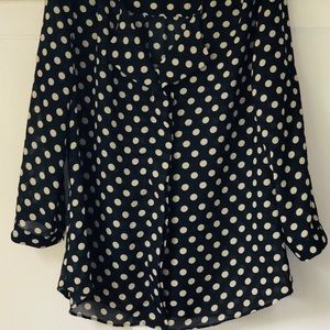 black with white polka dots blouse
